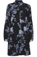 Henna Blue Floral Smock Dress