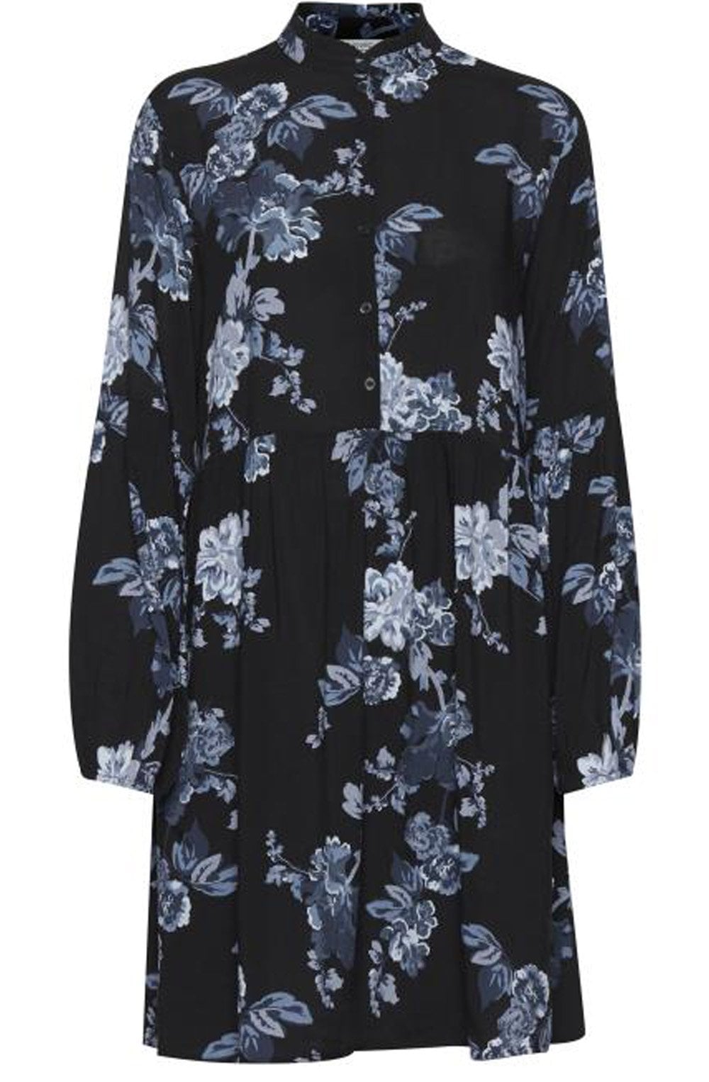 Henna Blue Floral Smock Dress