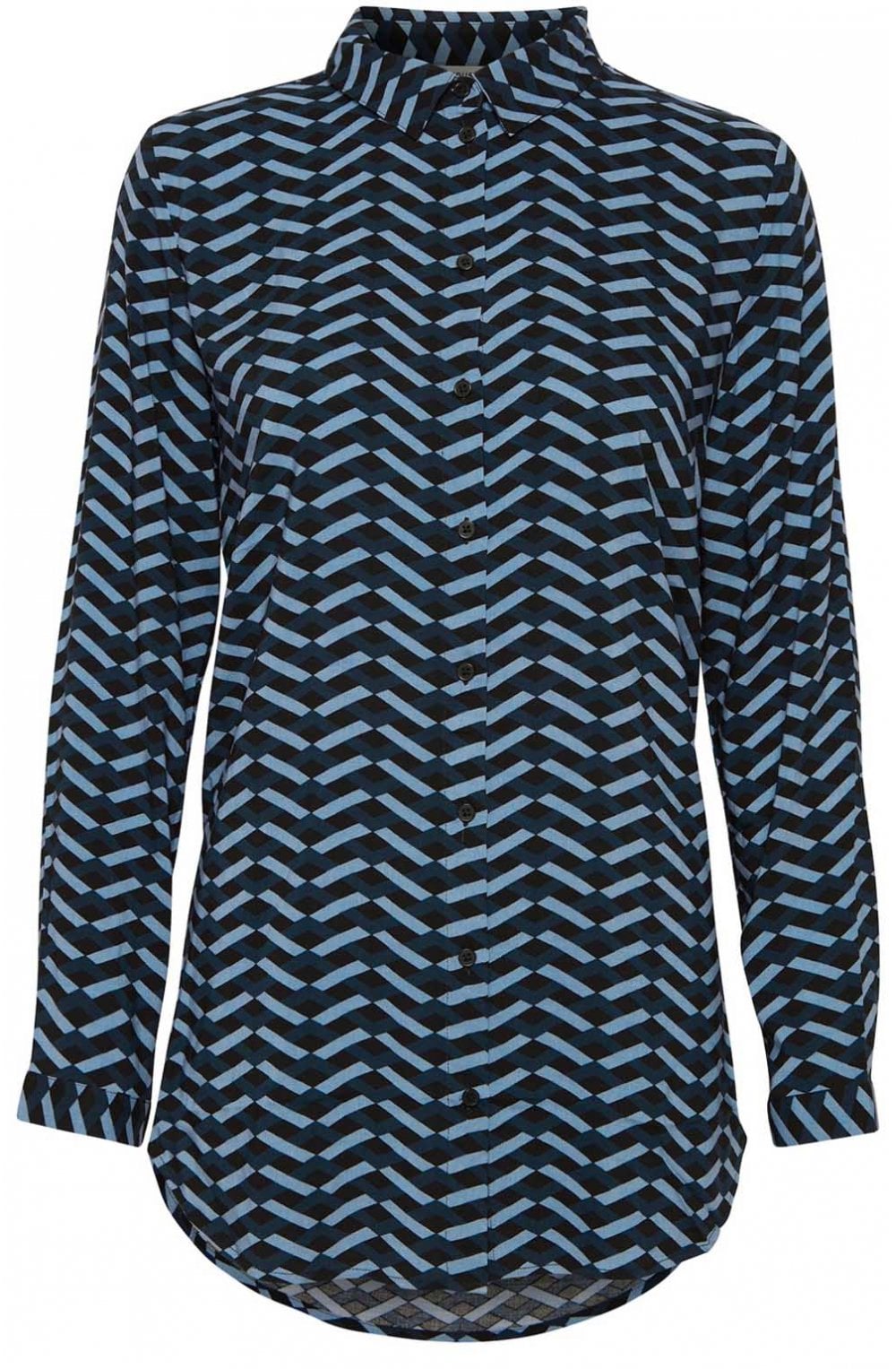 Henna Blue Patterned Shirt