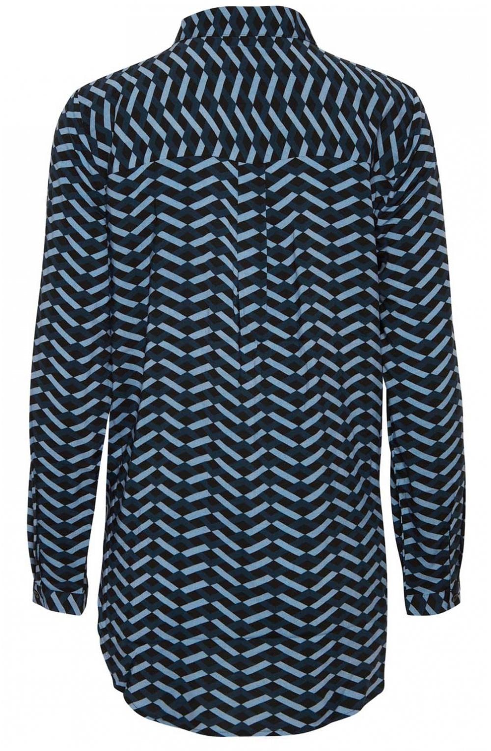 Henna Blue Patterned Shirt