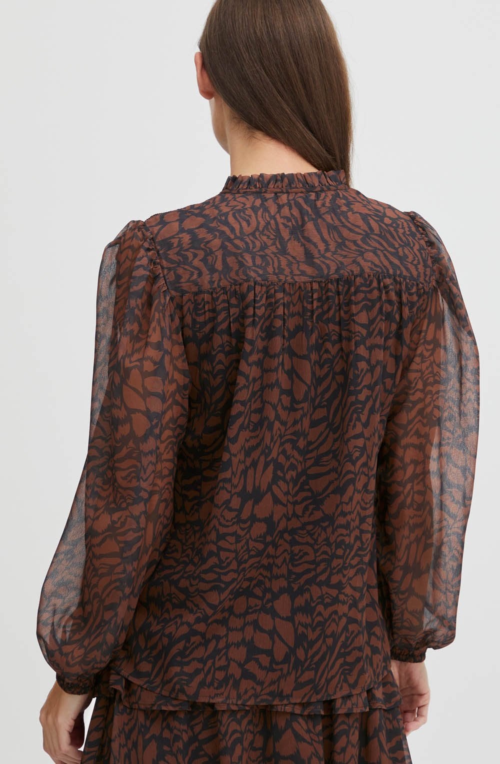 Hima Brunette Ruffled Blouse