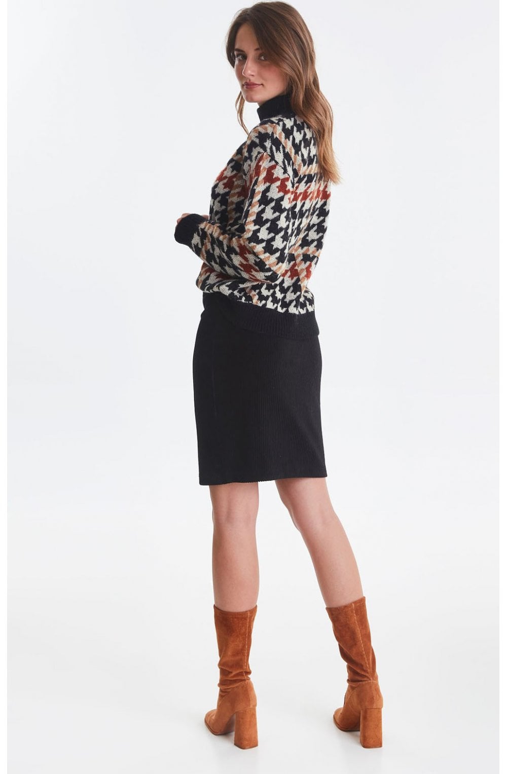 Hounds Tooth Knit Jumper