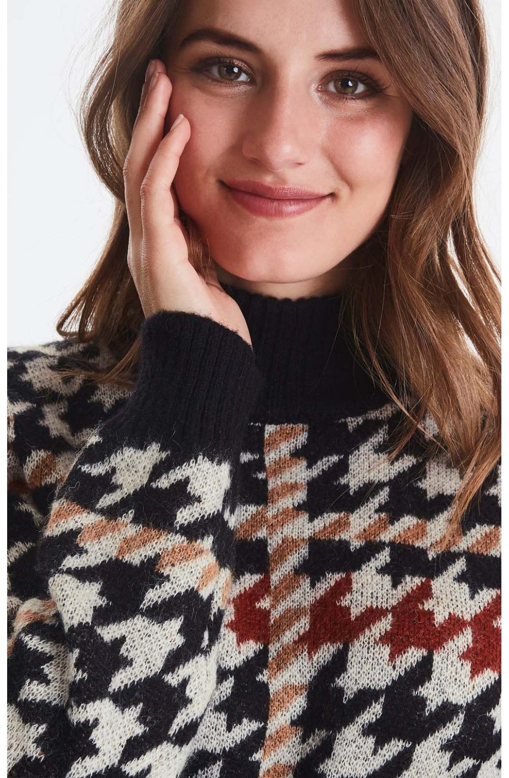 Hounds Tooth Knit Jumper