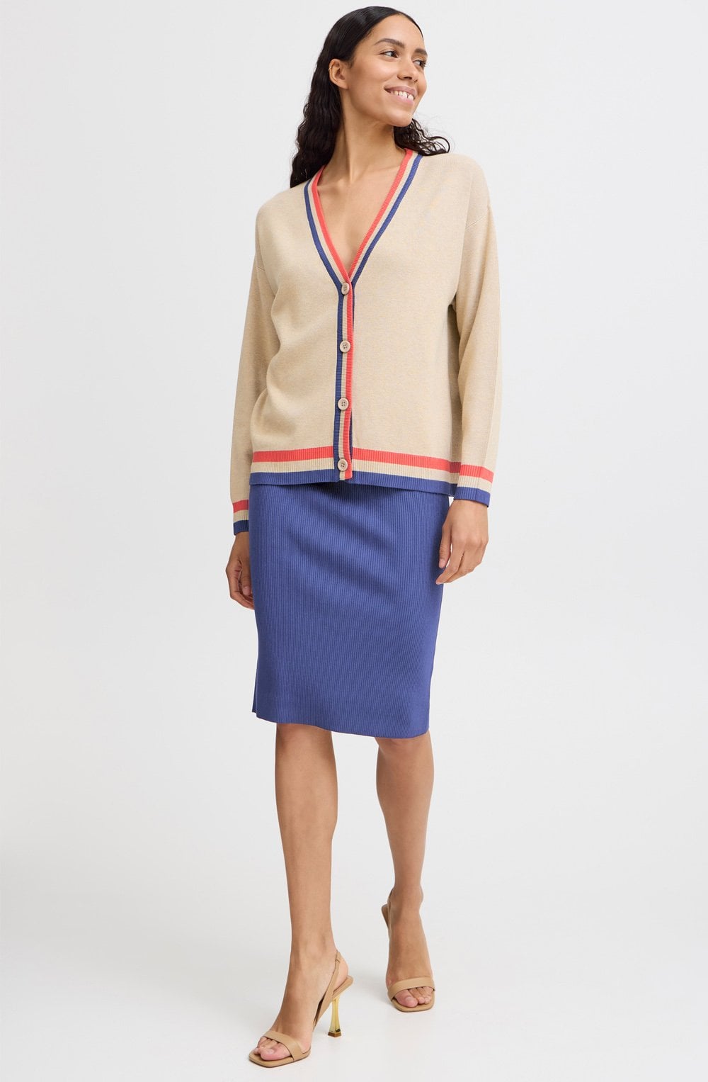 Hummus Mix Statement Stripe Oversized Cardigan