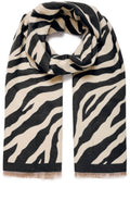 Humus and Black Animal Stripe Oversized Scarf