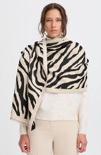 Humus and Black Animal Stripe Oversized Scarf