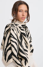 Humus and Black Animal Stripe Oversized Scarf