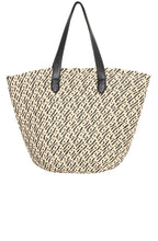 Humus and Black Woven Straw Effect Bavanta Bag