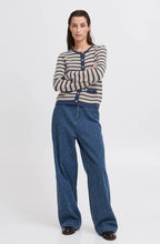 Humus and Navy Striped Cardigan