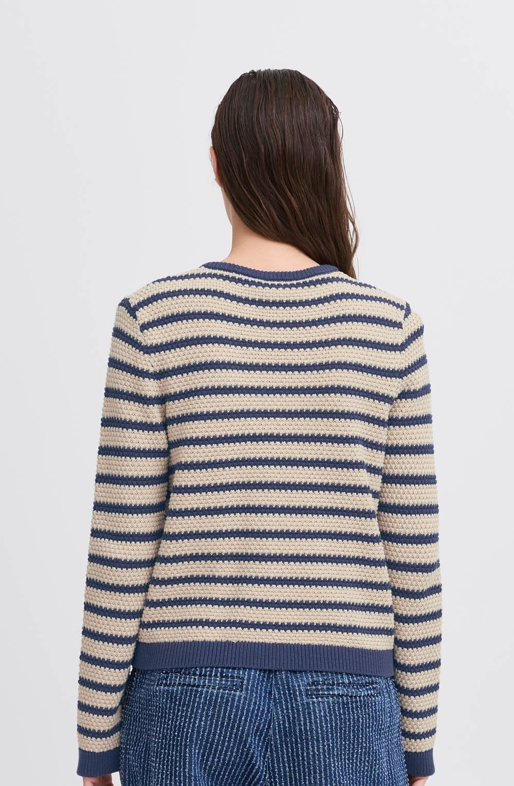 Humus and Navy Striped Cardigan