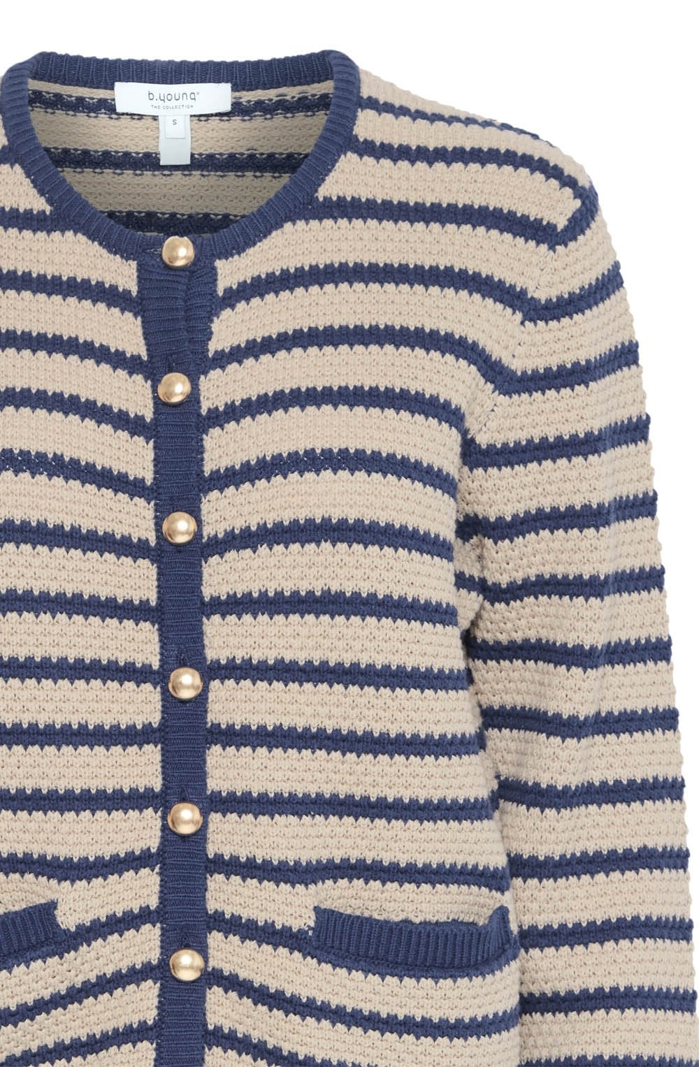 Humus and Navy Striped Cardigan