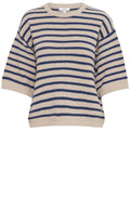 Humus and Navy Striped Relaxed Jumper