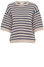 Humus and Navy Striped Relaxed Jumper