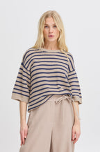 Humus and Navy Striped Relaxed Jumper