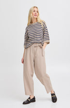 Humus and Navy Striped Relaxed Jumper