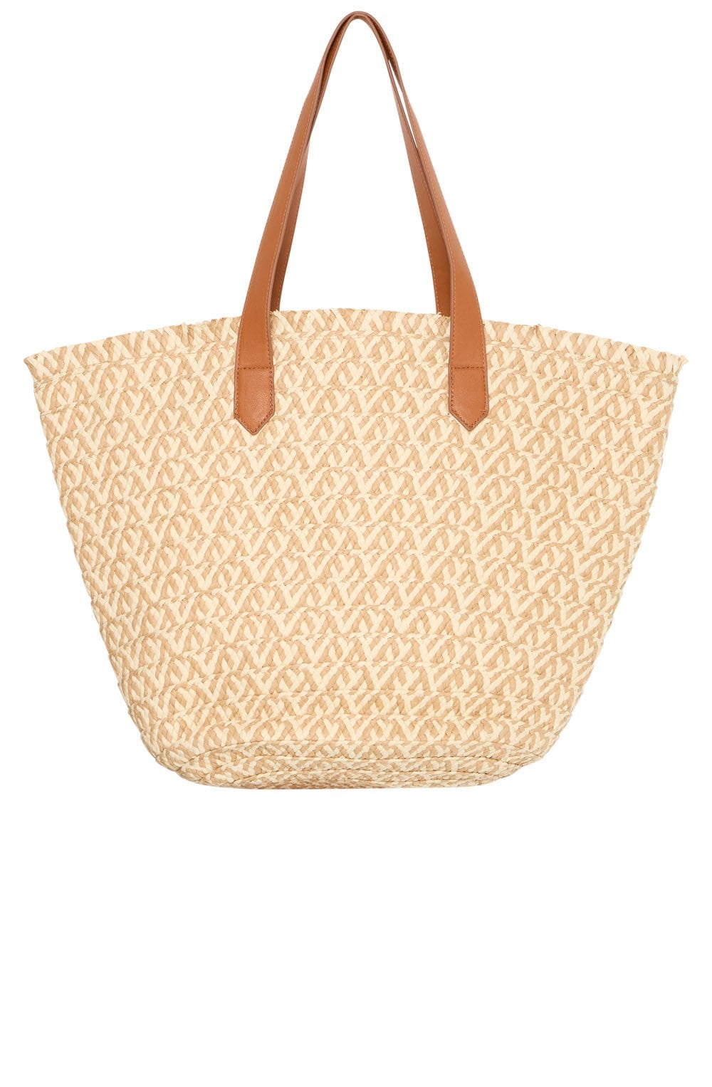 Humus and Tan Woven Straw Effect Bavanta Bag