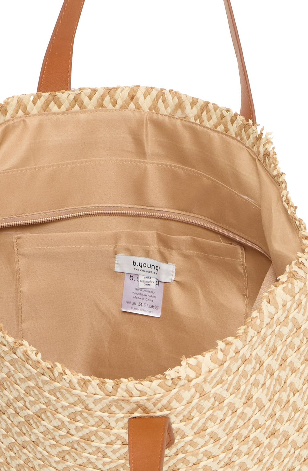 Humus and Tan Woven Straw Effect Bavanta Bag