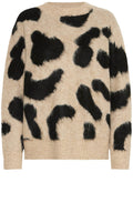 Humus Mix Cow Print Oversized Jumper