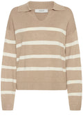 Humus Mix Stripe V Neck Jumper