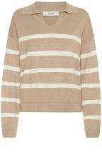Humus Mix Stripe V Neck Jumper