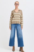 Humus Mix Stripe V Neck Jumper
