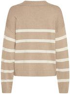 Humus Mix Stripe V Neck Jumper