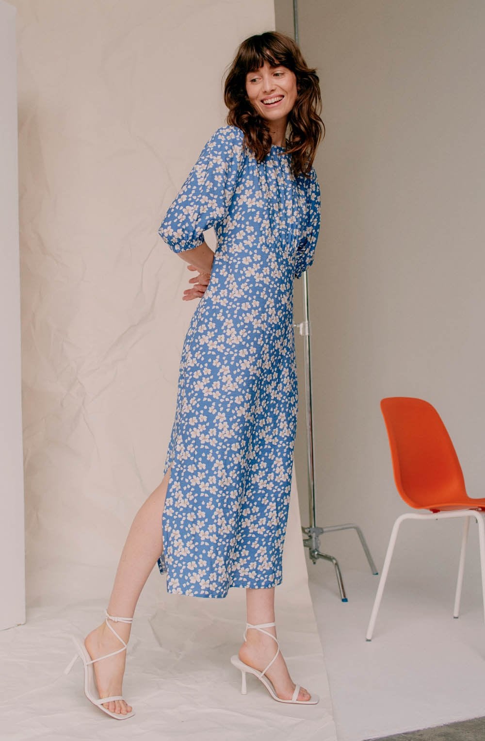 Ibano Blue Floral Print Dress
