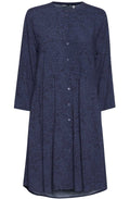 Illa Blue Patterned Shirt Dress