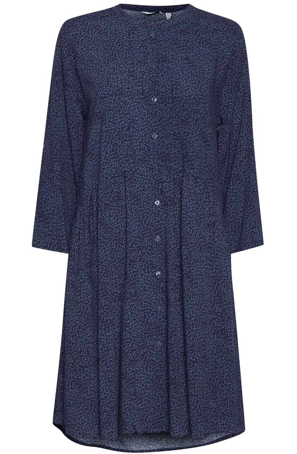 Illa Blue Patterned Shirt Dress