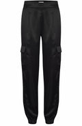 Ipine Black Satin Cargo Trousers