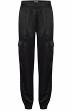 Ipine Black Satin Cargo Trousers