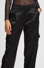 Ipine Black Satin Cargo Trousers