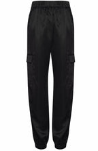 Ipine Black Satin Cargo Trousers