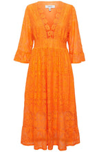 Jali Orange Peel Lace Midi Dress