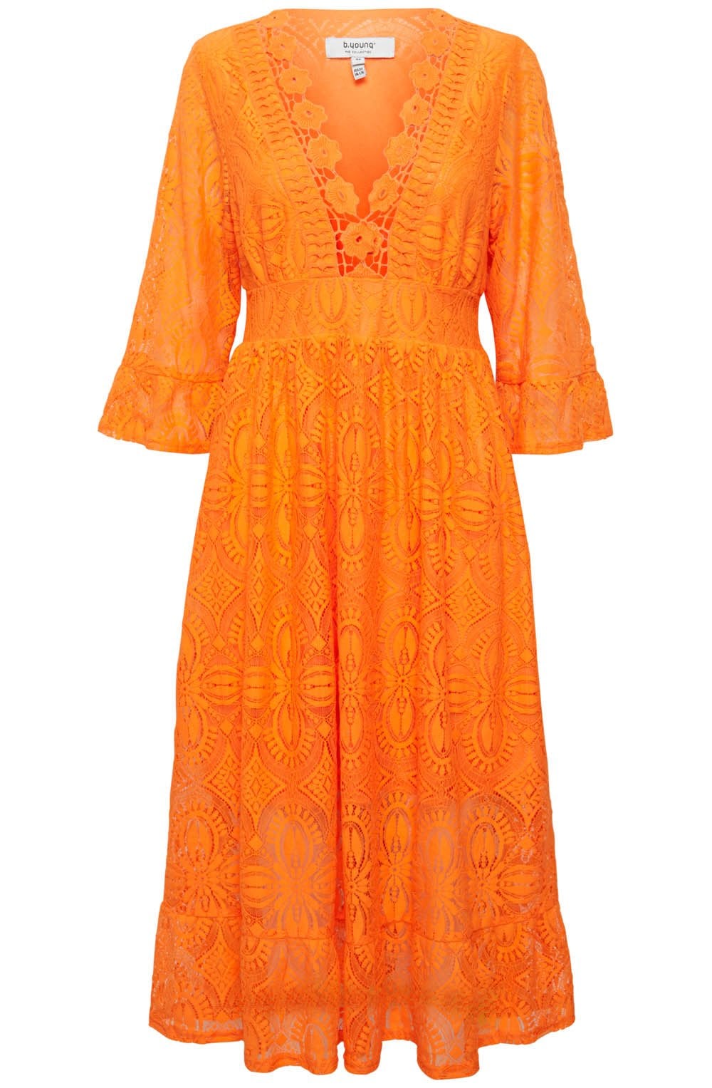 Jali Orange Peel Lace Midi Dress