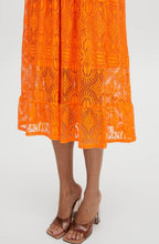 Jali Orange Peel Lace Midi Dress