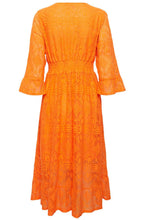Jali Orange Peel Lace Midi Dress