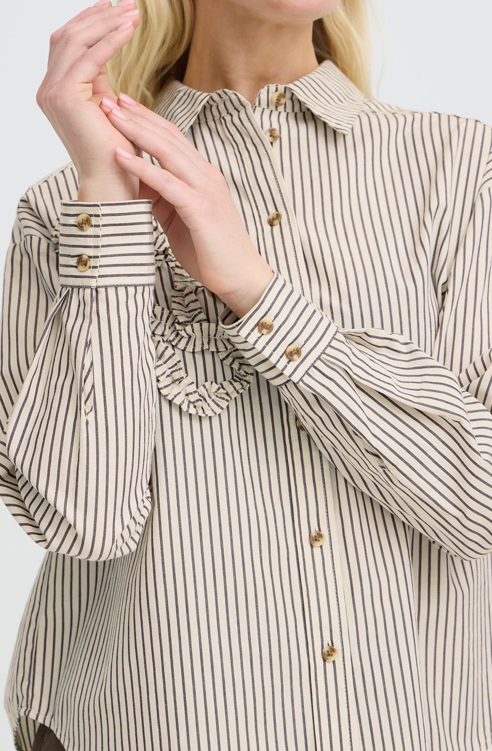 Java Stripes Appliqué Ruffle Shirt