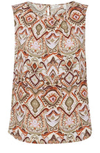 Joella Aloe Boho Mix Sleeveless Blouse