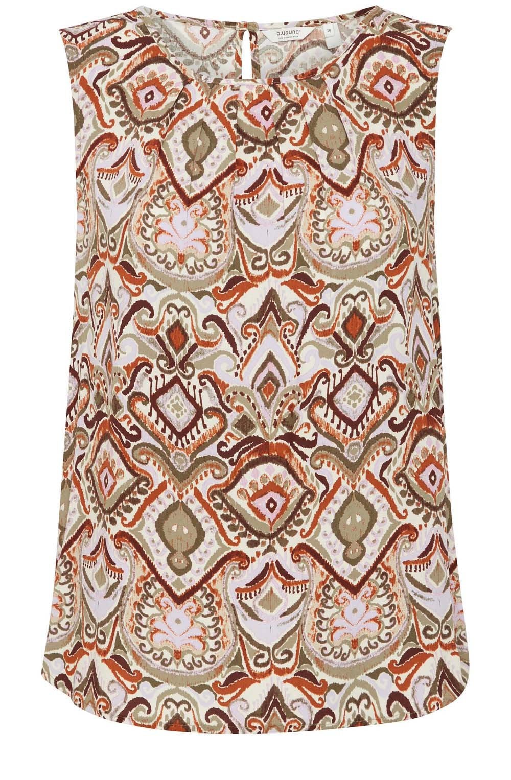 Joella Aloe Boho Mix Sleeveless Blouse