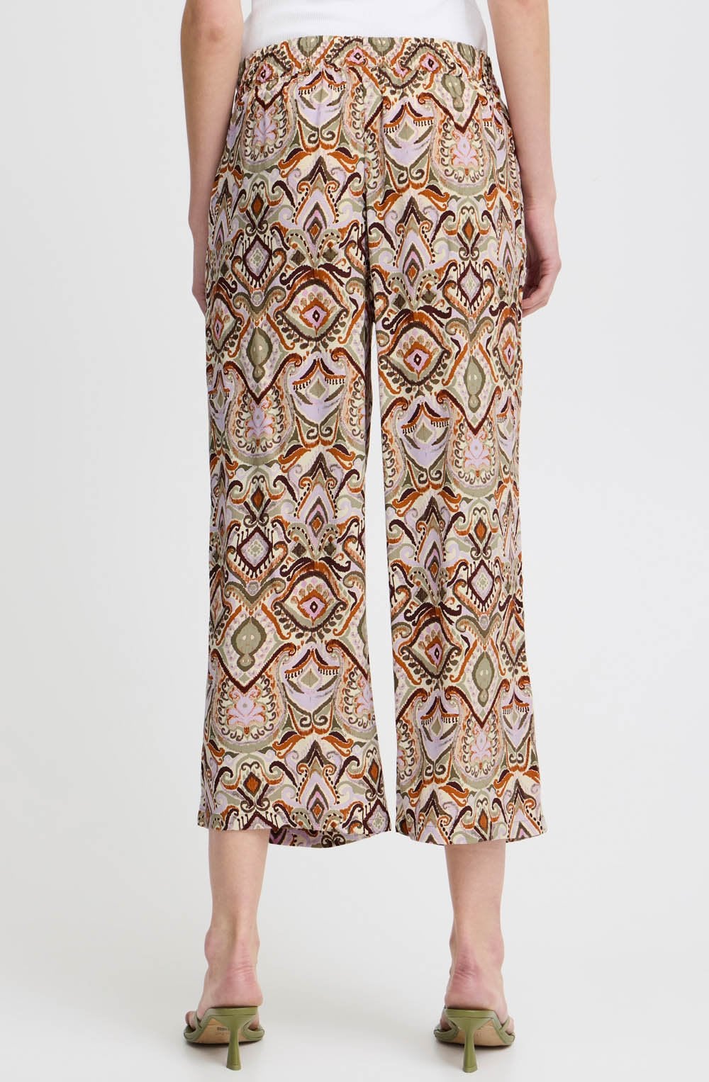 Joella Aloe Boho Mix Wide Leg Crop Trousers