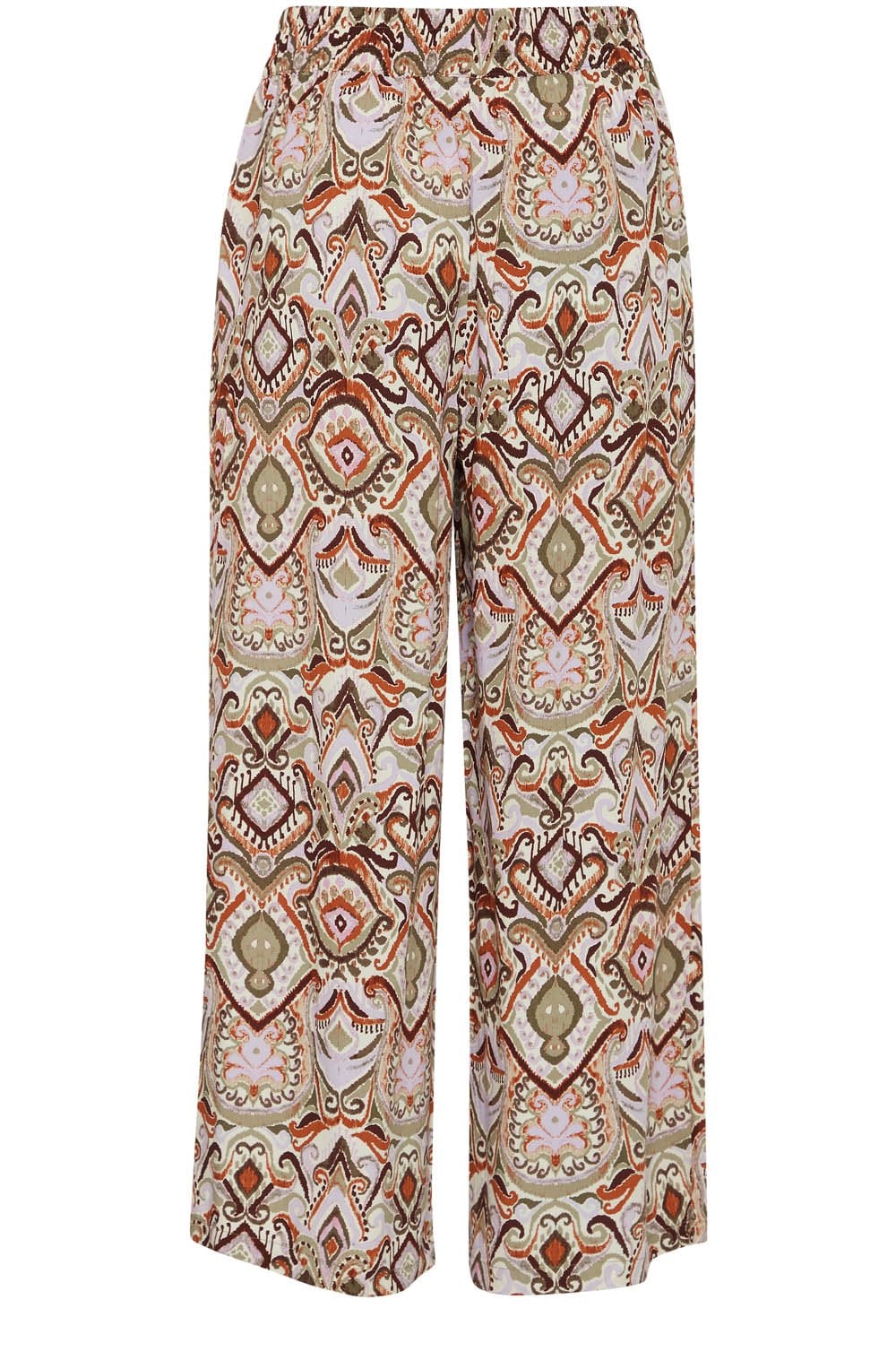 Joella Aloe Boho Mix Wide Leg Crop Trousers