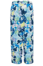 Joella Angel Blue Water Colour Wide Leg Crop Trousers