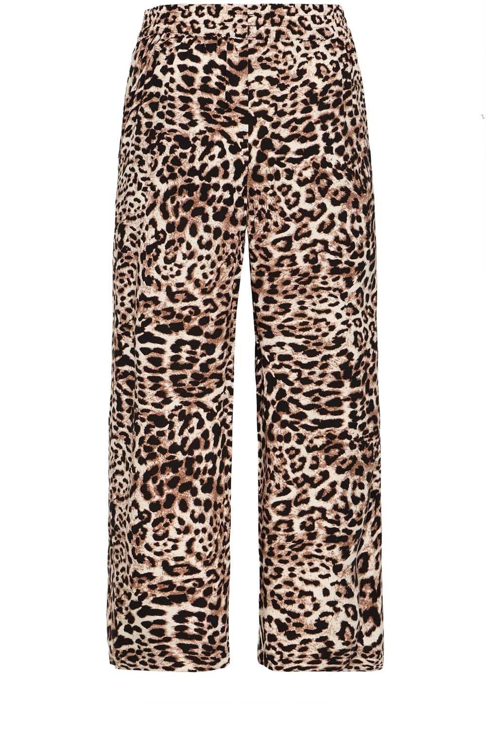Joella Birch Leopard Wide Leg Crop Trousers