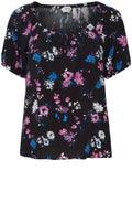 Joella Black Floral Gypsy Style Top