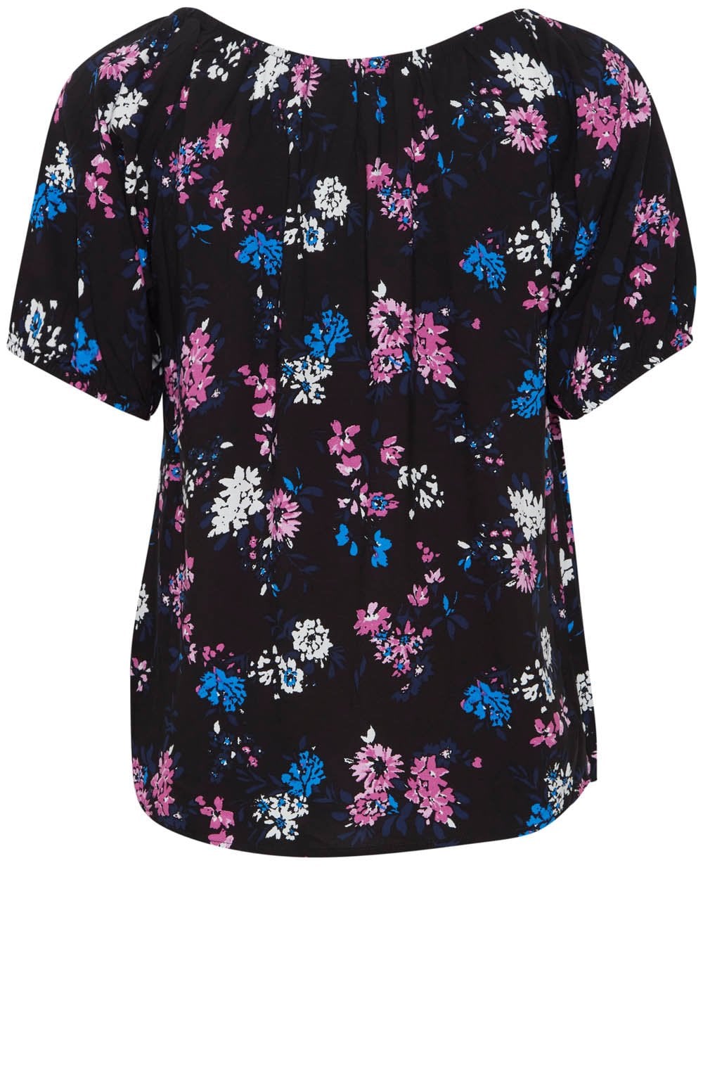 Joella Black Floral Gypsy Style Top