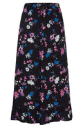 Joella Black Floral Ruffle Hem Skirt