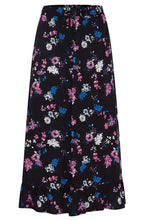 Joella Black Floral Ruffle Hem Skirt