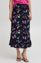 Joella Black Floral Ruffle Hem Skirt
