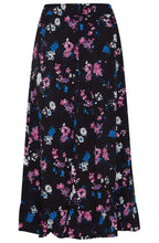 Joella Black Floral Ruffle Hem Skirt